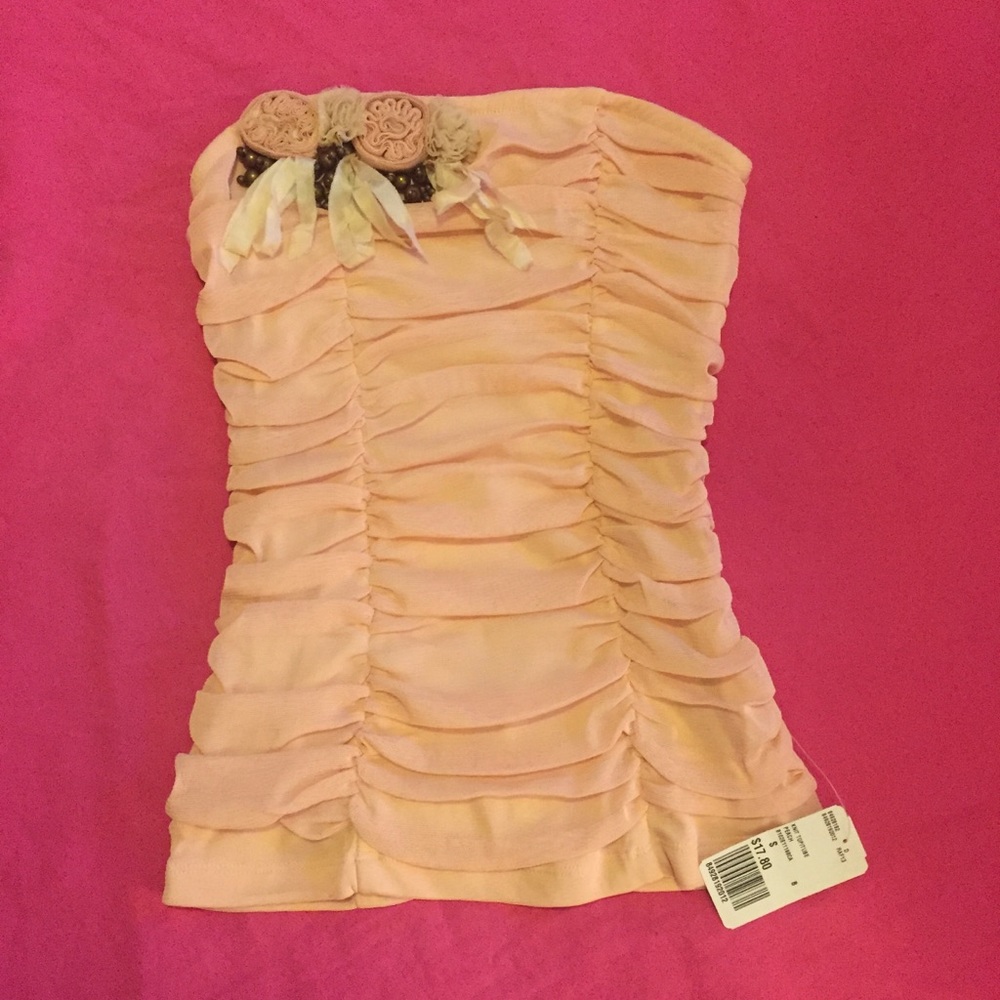 NWT pretty pale pink rouched tube top 🎀
